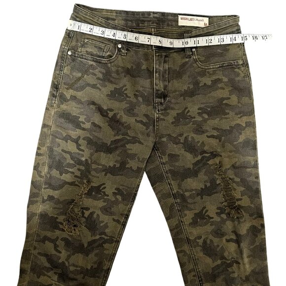 Camo Print Distressed Skinny Jeans With Raw Hem - Medium Size - Wishlist - Picture 14 of 14